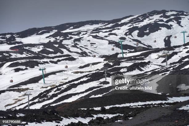 Seilbahn Funivia dell’Etna, Vulkan, Etna, Sizilien, Italien