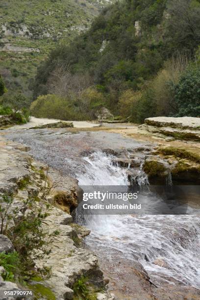 Fluss, Schlucht, Cavagrande del Cassibile, Sizilien, Italien