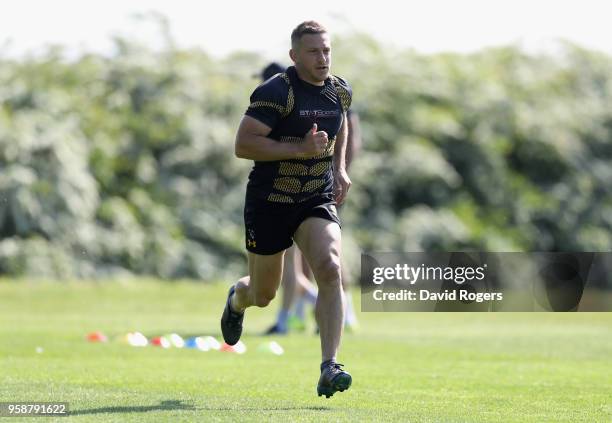 Jimmy Gopperth sprints during the Wasps training session held at their training ground on May 15, 2018 in Coventry, England.