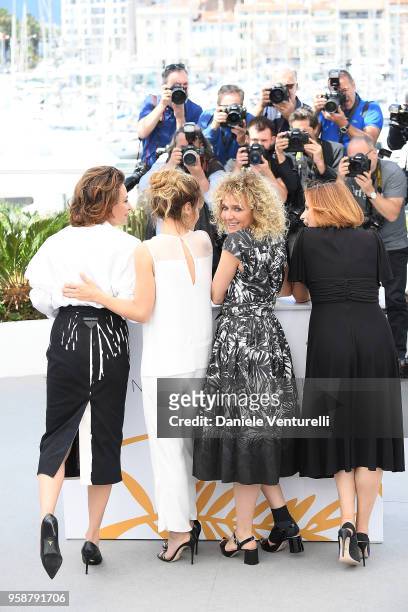 Actress Jasmine Trinca, actress Valentina Cervi, director Valeria Golino, and actress Isabella Ferrari attend the photocall for "Euforia" during the...
