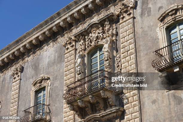 Fenster, Detail, Monastero di San Benedetto, Catania, Sizilien, Italien