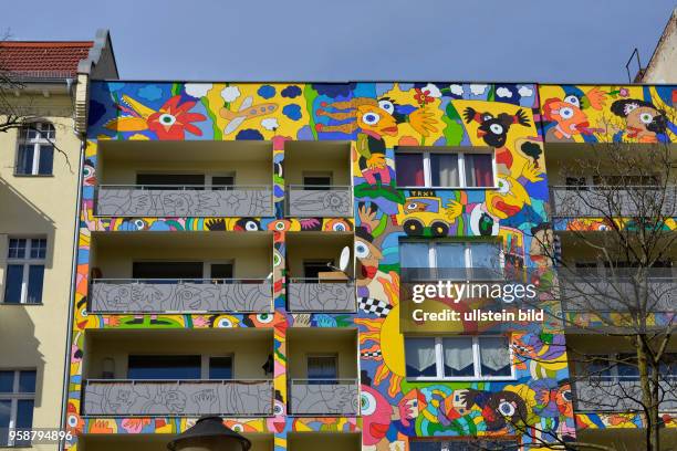 Buntes Wohnhaus, Waldstrasse, Moabit, Berlin, Deutschland