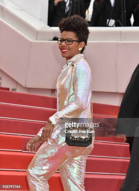Audrey Pulvar attends the screening of 'Blackkklansman' during the 71st annual Cannes Film Festival at Palais des Festivals on May 14, 2018 in...