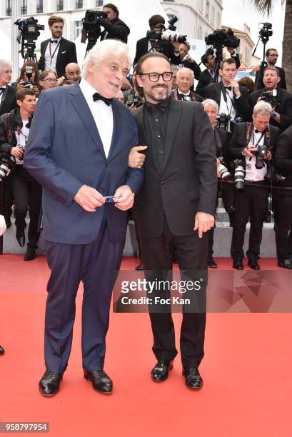 Jacques Weber and Vincent Perez attend the screening of 'Blackkklansman' during the 71st annual Cannes Film Festival at Palais des Festivals on May...