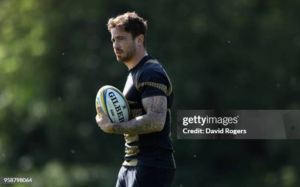 Danny Cipriani looks on during the Wasps training session held at their training ground on May 15, 2018 in Coventry, England.