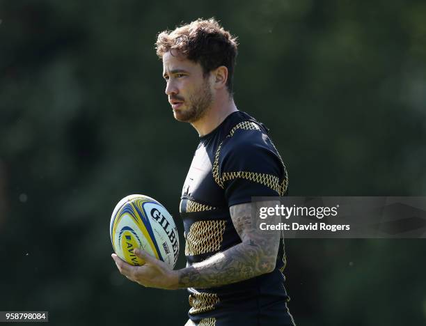 Danny Cipriani looks on during the Wasps training session held at their training ground on May 15, 2018 in Coventry, England.