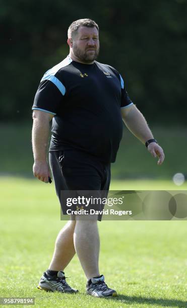 Dai Young, the Wasps director of rugby looks on during the Wasps training session held at their training ground on May 15, 2018 in Coventry, England.