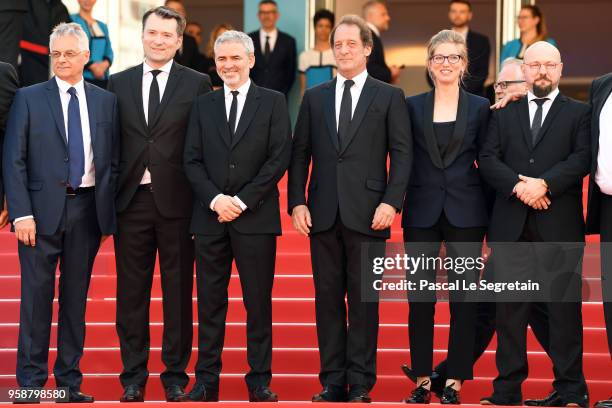 Actor Jean Grosset, actor Guillaume Draux, director Stephane Brize, actor Vincent Lindon, actress Melanie Rover, Cannes Film Festival Director...