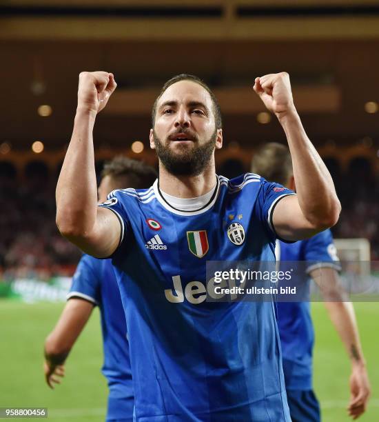 Monaco - Juventus Turin JUBEL Juventus Turin; Torschuetze Gonzalo Higuain