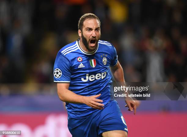 Monaco - Juventus Turin JUBEL Juventus Turin; Torschuetze Gonzalo Higuain