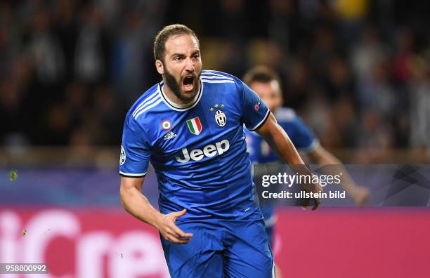 Monaco - Juventus Turin JUBEL Juventus Turin; Torschuetze Gonzalo Higuain