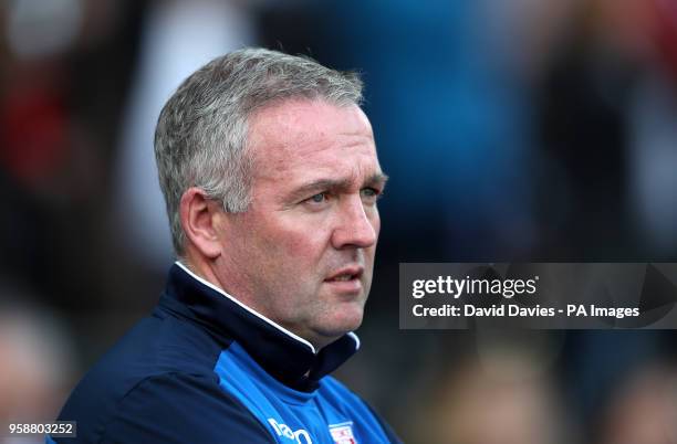 Stoke City manager Paul Lambert during the Premier League match at the Liberty Stadium, Swansea