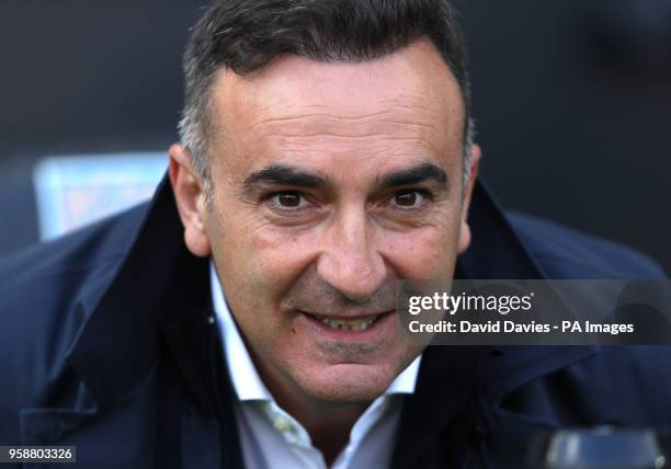 Swansea City manager Carlos Carvalhal during the Premier League match at the Liberty Stadium, Swansea