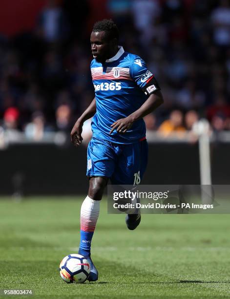 Stoke City's Mame Biram Diouf during the Premier League match at the Liberty Stadium, Swansea