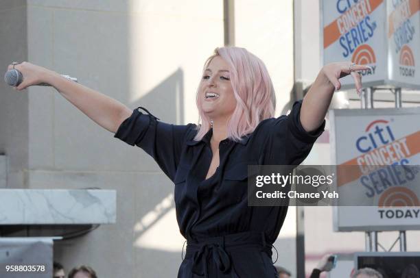 Meghan Trainor performs on NBC's "Today" at Rockefeller Plaza on May 15, 2018 in New York City.