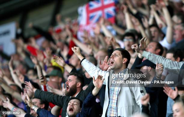 Stoke City fans during the Premier League match