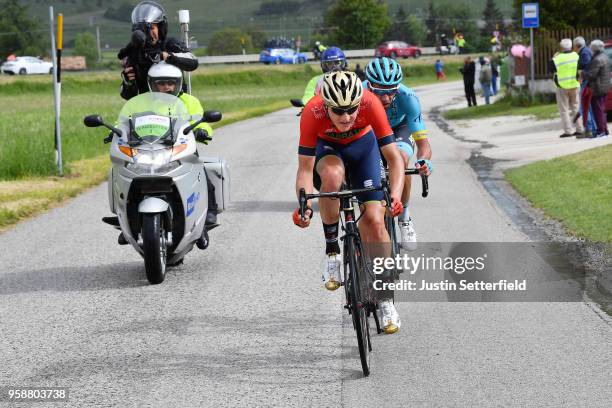 Matej Mohoric of Slovenia and Team Bahrain-Merida / Davide Villella of Italy and Astana Pro Team / during the 101st Tour of Italy 2018, Stage 10 a...