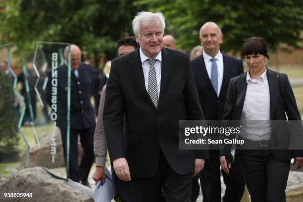 German Interior Minister Horst Seehofer visits the German Federal Police headquarters on May 15, 2018 in Potsdam, Germany. Seehofer, who took office...