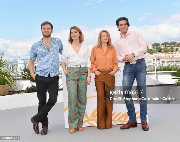 Charles Van de Vyver, Louise Blachere, Melanie Thierry and Liviu Bora attend Talents Adami 2018 Photocall during the 71st annual Cannes Film Festival...