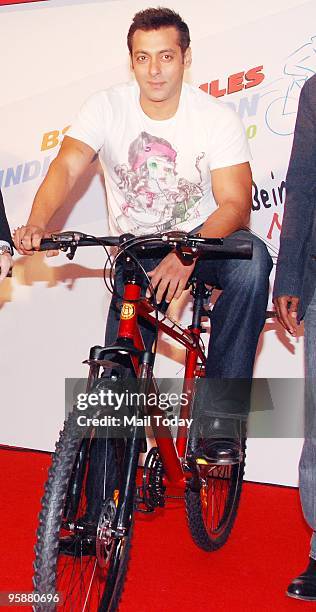 Bollywood actor Salman Khan during a promotional event in Mumbai on January 18, 2010.