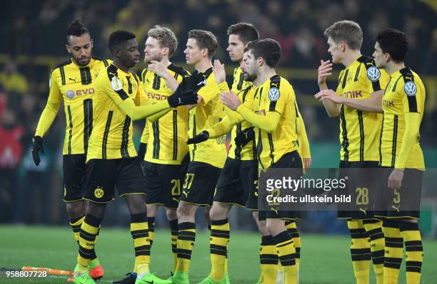 Fussball GER, DFB Pokal, Achtelfinale, Saison 2016 2017, Borussia Dortmund - Hertha BSC Berlin 1:1, 3:2 i. E., Ousmane Dembele, Ousmane Dembélé , 2....