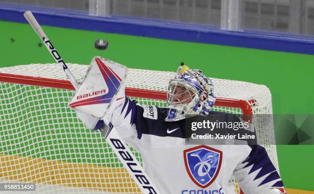 Florian Hardy of France in action during the 2018 IIHF Ice Hockey World Championship Group A between Switzerland and France at Royal Arena on May 15,...