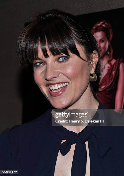 Actress Lucy Lawless attends the premiere of "Spartacus: Blood and Sand" at the Tribeca Grand Screening Room on January 19, 2010 in New York City.