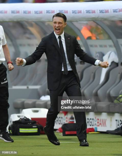 Fussball GER, DFB Pokal, Finale, Eintracht Frankfurt - Borussia Dortmund 1-2, Jubel Trainer Niko Kovac