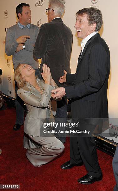 Glenn Close and Martin Short attend the "Damages" season three premiere at the AXA Equitable Center on January 19, 2010 in New York City.