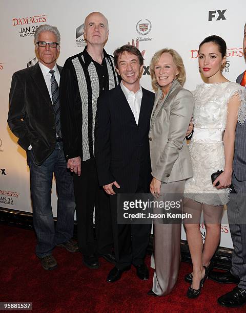 Actors Ted Danson, Tom Noonan, Martin Short, Glenn Close and Rose Byrne attend the Season 3 premiere of "Damages" at the AXA Equitable Center on...