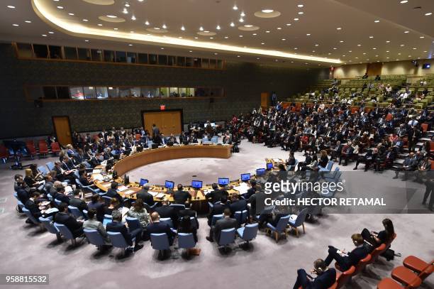 The UN Security Council gathers during a meeting on May 15 at UN Headquarters in New York. - The US ambassador to the United Nations on Tuesday told...