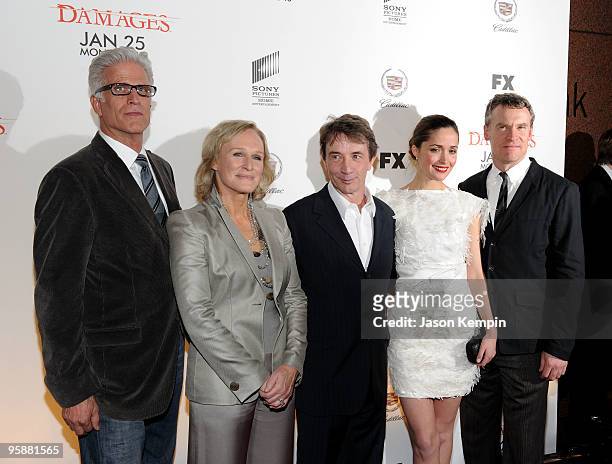 Actors Ted Danson, Glenn Close, Martin Short, Rose Byrne and Tate Donovan attend the Season 3 premiere of "Damages" at the AXA Equitable Center on...