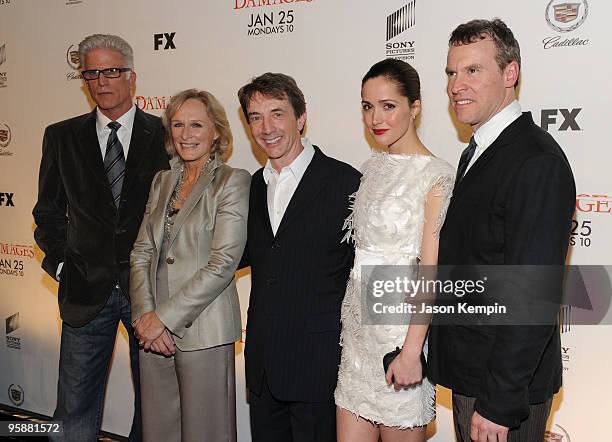 Actors Ted Danson, Glenn Close, Martin Short, Rose Byrne and Tate Donovan attend the Season 3 premiere of "Damages" at the AXA Equitable Center on...