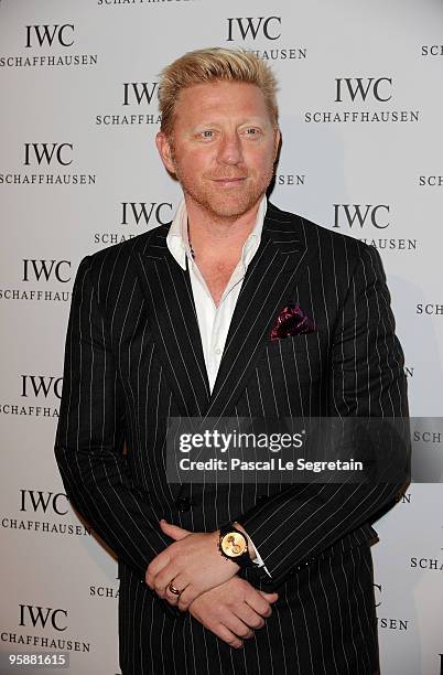 Former German Tennis player Boris Becker attends the IWC Schaffhausen Private Dinner Reception during the Salon International de la Haute Horlogerie...