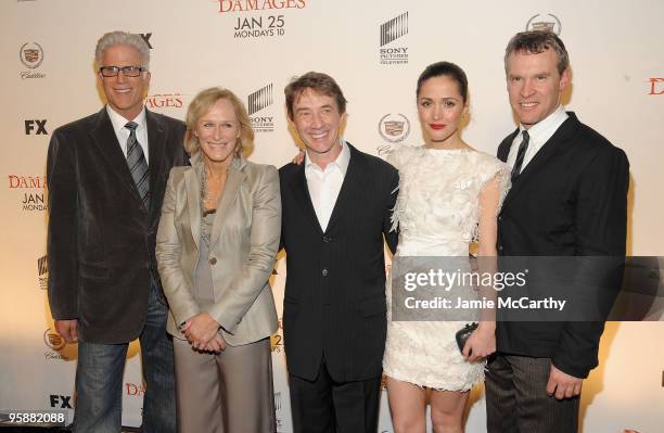 Ted Danson,Glenn Close,Martin Short,Rose Byrne and Tate Donavan attend the "Damages" season three premiere at the AXA Equitable Center on January 19,...