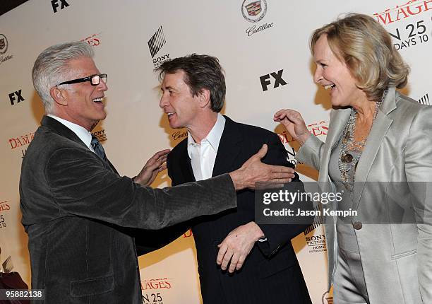 Actors Ted Danson, Martin Short and Glenn Close attend the Season 3 premiere of "Damages" at the AXA Equitable Center on January 19, 2010 in New York...