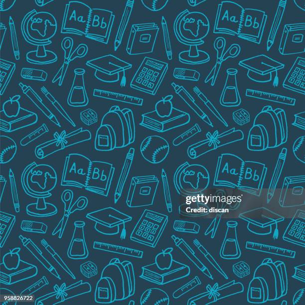 back to school seamless pattern - back to school pattern stock illustrations