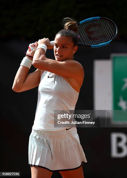 Maria Sakkari of Greece in action against Kiki Bertens of Netherlands during day three of the Internazionali BNL d'Italia 2018 tennis at Foro Italico...