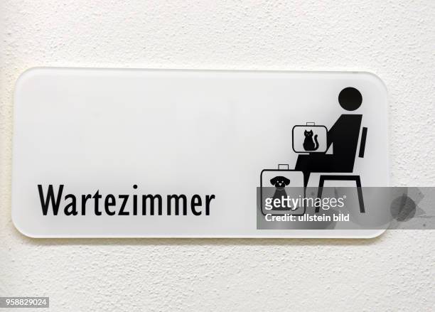 Veterinary, sign, waiting room, Miesbach, Germany