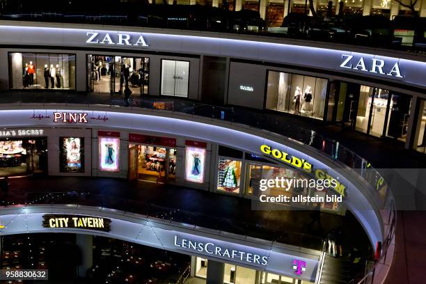 Zara, Gold's Gym, City Tavern, LensCrafters and Pink stores at a downtown L.A. Mall.