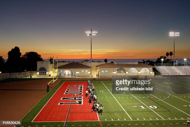 Football at the Viking's field at La Jolla High School.