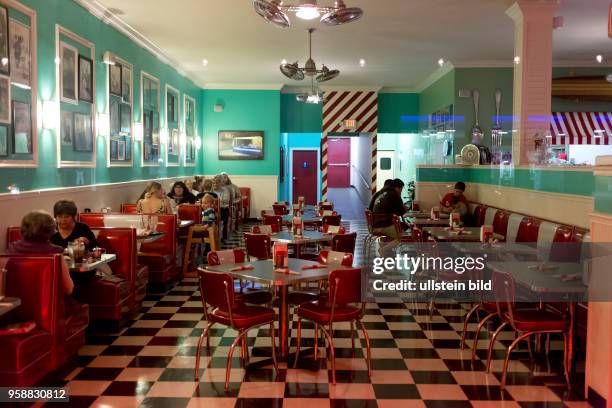 Vintage retro diner restaurant in Pacific Beach.