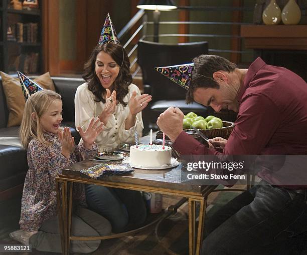 Lucy Merriam , Rebecca Budig and Cameron Mathison in a scene that airs the week of January 25, 2010 on Disney General Entertainment Content via Getty...