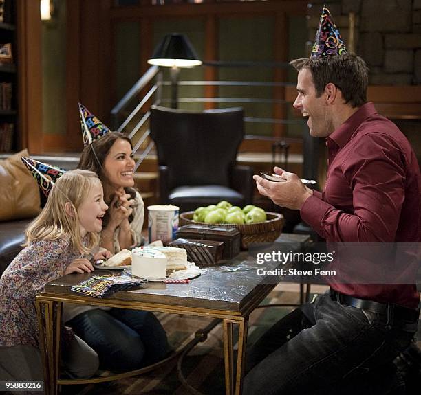 Lucy Merriam , Rebecca Budig and Cameron Mathison in a scene that airs the week of January 25, 2010 on Disney General Entertainment Content via Getty...