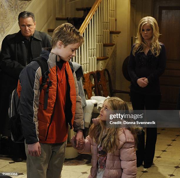 Robert S. Woods , Austin Williams , Stephanie Schmahl and Crystal Hunt in a scene that airs the week of January 18, 2010 on Disney General...