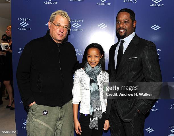 President & CEO JA Apparel Corp. Marty Staff , actor Blair Underwood with his daughter Brielle attend the opening of the new Joseph Abboud state of...