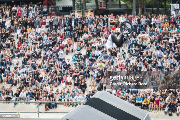 Jose Torres Gil of Argentina competes during the BMX Freestyle Park World Cup Semi Finals during the FISE on May 12, 2018 in Montpellier, France.