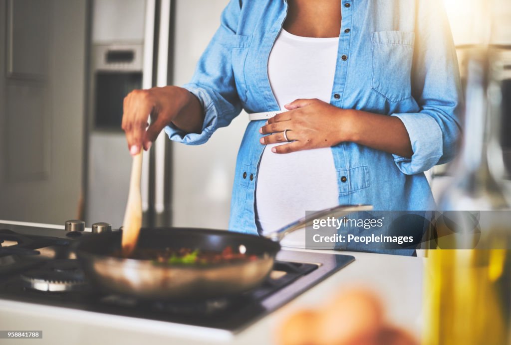 Cooking right up until her last trimester