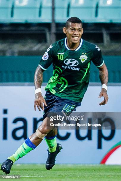 Ricardo Lopes of Jeonbuk Hyundai Motors FC celebrates after scoring his goal during the AFC Champions League 2018 Group F match between Jeonbuk...