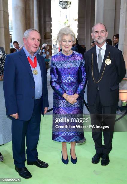 Chris Orr, HRH Princess Alexandra and Christopher Le Brun arriving at the new Royal Academy of Arts Opening Party in London, celebrating their 250th...
